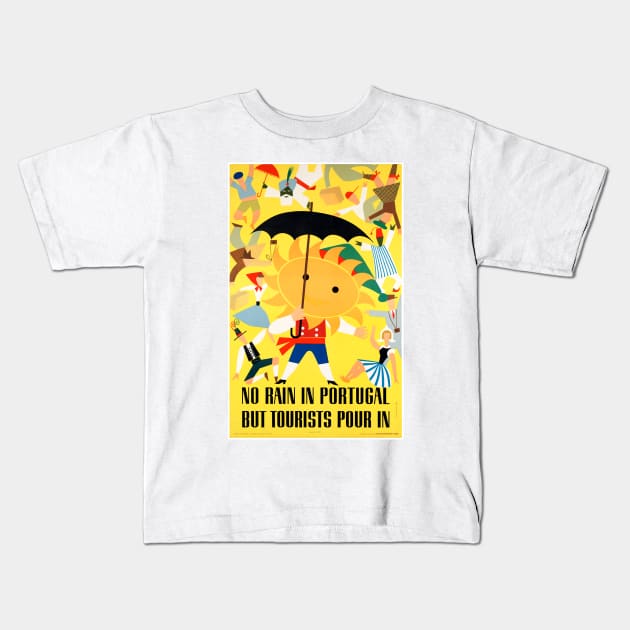 Vintage Travel Poster Portugal Kids T-Shirt by vintagetreasure